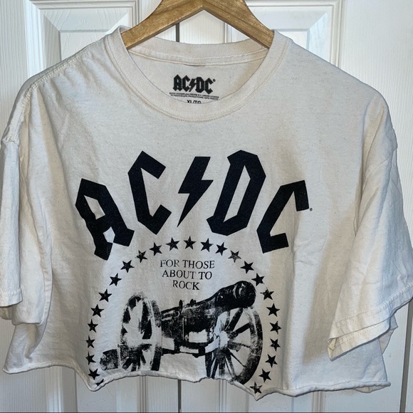 ac dc Tops - Vintage style AC/DC crop top size XL